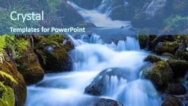  Presentation with japan beautiful landscape mountain fuji - Slide deck enhanced with nice landscape with mountain brook background and a ocean colored foreground