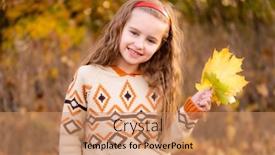  Presentation with fall leaves border autumn - Colorful slides enhanced with nice-little-girl-holding-autumn backdrop and a coral colored foreground