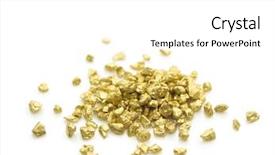  Presentation with nuggets - PPT theme consisting of nice mound of gold nuggets background and a white colored foreground