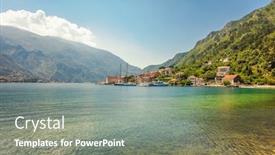  Presentation with kotor montenegro - Theme with nice mountain and sea view kotor montenegro background and a gray colored foreground