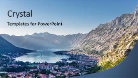  Presentation with kotor montenegro - Cool new theme with nice mountain and sea view backdrop and a light blue colored foreground