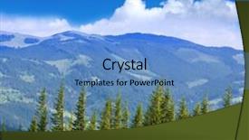  Presentation with pine forest - Cool new presentation theme with nice mountain scene with pine forest backdrop and a teal colored foreground