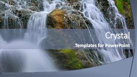  Presentation with mountain stream - Amazing slide deck having nice mountain stream on green stones backdrop and a seafoam green colored foreground