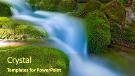  Presentation with mountain stream - PPT layouts with nice mountain stream with green background and a tawny brown colored foreground