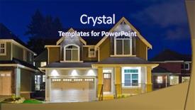  Presentation with neighborhood - Theme consisting of nice neighborhood houses in dusk background and a navy blue colored foreground