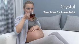  Presentation with motherhood - Cool new presentation theme with nice-pregnant-woman-sitting backdrop and a gray colored foreground