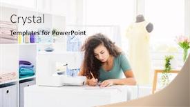  Presentation with measuring - PPT layouts having nice-seamstress-measuring-cloth background and a white colored foreground