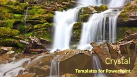  Presentation with waterfall - Audience pleasing presentation design consisting of nice-shipot-waterfall-in-carpathian backdrop and a tawny brown colored foreground