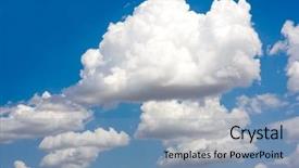  Presentation with white dove clouds - Slide set featuring nice sky with white clouds background and a  colored foreground