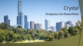  Presentation with melbourne - Presentation theme consisting of nice skyline of melbourne background and a light blue colored foreground