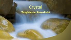 Presentation with waterfall - Colorful slides enhanced with nice-small-waterfall-on-mountain backdrop and a tawny brown colored foreground