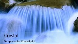  Presentation with waterfall - Presentation design with nice small waterfall on mountain brook background and a light blue colored foreground