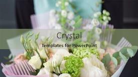  Presentation with easter season - PPT theme with nice-spring-flowers-for-easter background and a mint green colored foreground