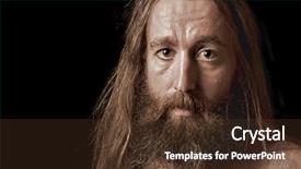  Presentation with homeless - Audience pleasing theme consisting of nice striking image of a homeless man on black backdrop and a tawny brown colored foreground