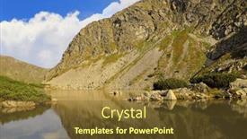  Presentation with mountain lake - PPT theme with nice-summer-day-on-mountain background and a tawny brown colored foreground