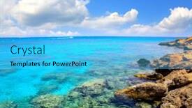  Presentation with seashore - PPT theme with nice summer day over seashore background and a light blue colored foreground