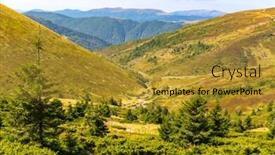  Presentation with mountain - Cool new slides with nice sunny mountain landscape in carpathian backdrop and a gold colored foreground