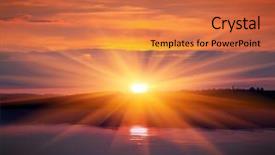  Presentation with water sun - Slides enhanced with nice sunset over lake water background and a red colored foreground