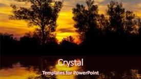  Presentation with scene - Cool new presentation theme with nice sunset scene on lake backdrop and a wine colored foreground