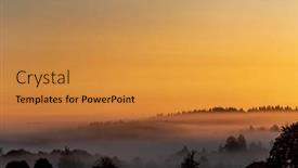  Presentation with misty - Theme consisting of nice-sunset-with-misty-fog background and a gold colored foreground