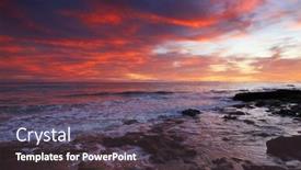  Presentation with seas - Slide set consisting of nice-susnet-scene-on-seas background and a tawny brown colored foreground