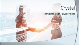  Presentation with swap meet - PPT theme consisting of nice to meet you partner background and a sky blue colored foreground