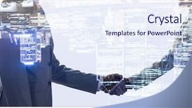  Presentation with partner puzzle - Colorful PPT layouts enhanced with nice to meet you partner backdrop and a  colored foreground