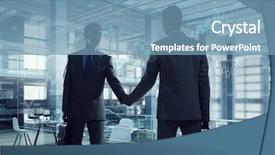  Presentation with media - Amazing presentation theme having nice to meet you partner backdrop and a teal colored foreground