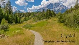  Presentation with banff national park - Beautiful presentation design featuring nice trail at bow backdrop and a gold colored foreground