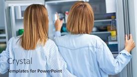  Presentation with house - PPT theme with nice-two-adult-girls background and a  colored foreground