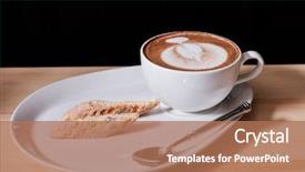  Presentation with pastries - Colorful PPT layouts enhanced with nice view of capuccino backdrop and a  colored foreground