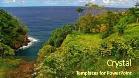  Presentation with hawaii - Theme featuring nice view on the jungle and ocean big island hawaii background and a tawny brown colored foreground