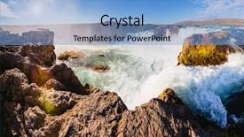  Presentation with river valley - Colorful PPT theme enhanced with views of the bright sunlit backdrop and a light blue colored foreground