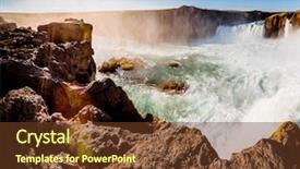  Presentation with river valley - Slide deck featuring views of the bright sunlit background and a tawny brown colored foreground