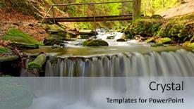  Presentation with mountain stream - Audience pleasing PPT theme consisting of nice waterfall on mountain river backdrop and a light gray colored foreground