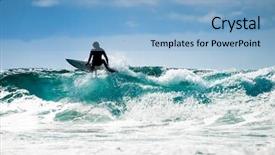  Presentation with blue waves - Slide deck consisting of nice weather with great waves background and a light blue colored foreground