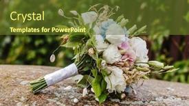  Presentation with hydrangea - Cool new PPT theme with nice-wedding-bouquet-with-hydrangea backdrop and a tawny brown colored foreground