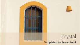  Presentation with facade - Presentation theme having nice windows on facade mediterranean background and a lemonade colored foreground