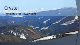  Presentation with winter scene - Presentation theme having nice winter scene in mountains slovakia background and a light blue colored foreground