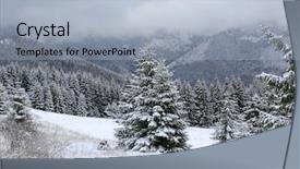  Presentation with winter scene - Slide deck featuring nice winter scene in mountains background and a light blue colored foreground