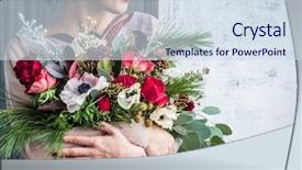  Presentation with flowers - Slide set having nice women with flowers background and a sky blue colored foreground