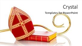  Presentation with dutch sinterklaas - Amazing slide deck having nicholas - mitre or mijter and staff backdrop and a white colored foreground