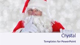  Presentation with santa - Slide deck consisting of nicholas - santa claus with blank sign background and a sky blue colored foreground