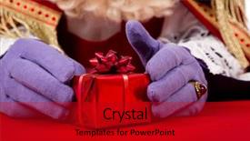  Presentation with dutch sinterklaas - Presentation design featuring nicholas - sinterklaas with gift typical dutch background and a crimson colored foreground