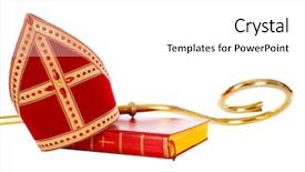  Presentation with staff - Cool new slide deck with nicholas isolated on white backgroud backdrop and a white colored foreground