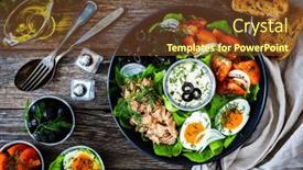  Presentation with tuna - Presentation enhanced with nicoise-salad-tuna-hard-boiled background and a  colored foreground