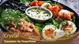  Presentation with tuna - PPT theme featuring nicoise-salad-tuna-hard-boiled background and a  colored foreground