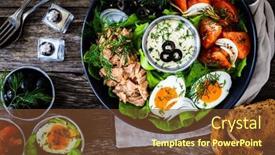  Presentation with tuna - Presentation theme consisting of nicoise-salad-tuna-hard-boiled background and a  colored foreground