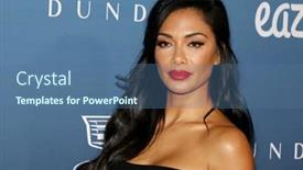  Presentation with venue - Slide set consisting of nicole-scherzinger-at-the-art background and a ocean colored foreground