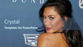  Presentation with venue - Audience pleasing slides consisting of nicole-scherzinger-at-the-art backdrop and a ocean colored foreground